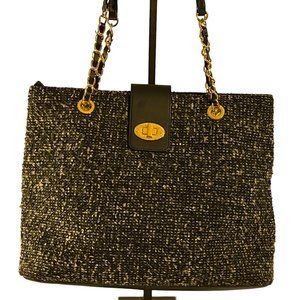 Talbots large tweed shoulder tote